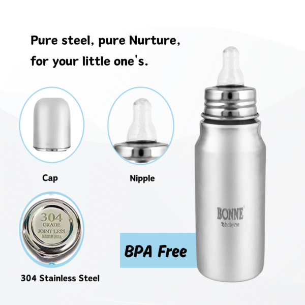 Premium Stainless Steel Feeding Bottle(300 ML) Pack of 15 - Image 4
