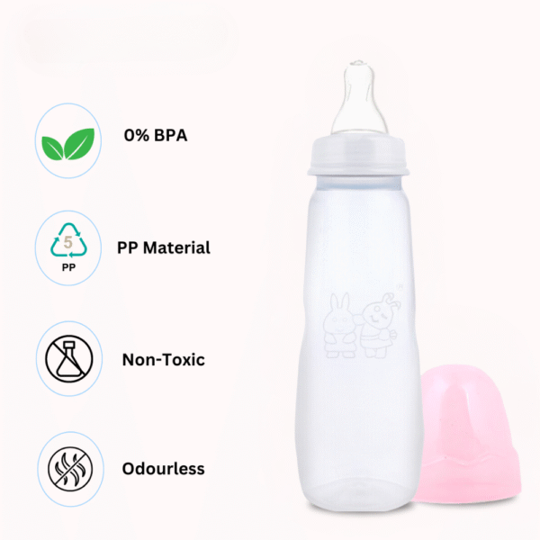 Babymye Polycare Smooth Neck Feeding Bottle 250 ML Pack of 4 - Image 2