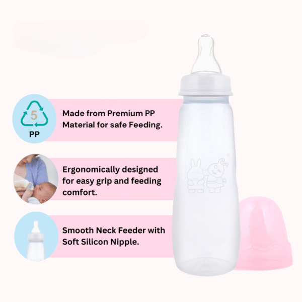 Babymye Polycare Smooth Neck Feeding Bottle 250 ML Pack of 4 - Image 4