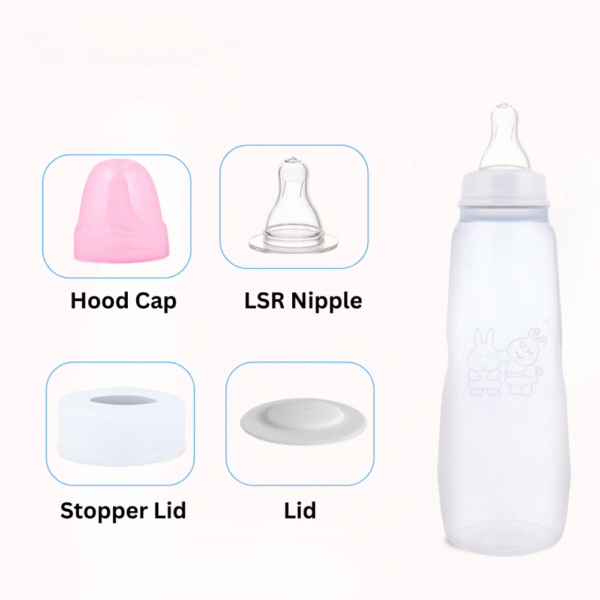 Babymye Polycare Smooth Neck Feeding Bottle 250 ML Pack of 4 - Image 5