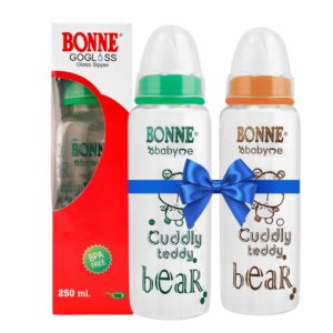 Baby Go Glass Sipper Bottles 250 ML Pack of 2